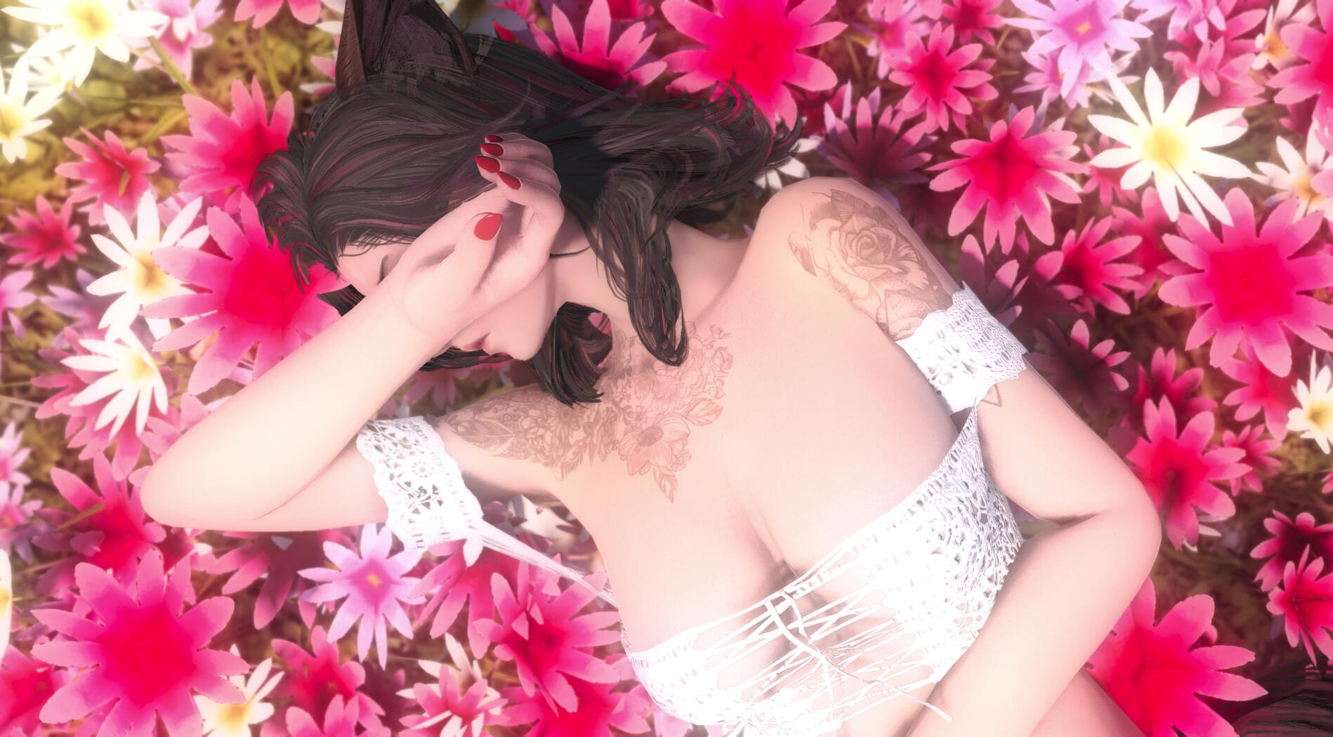 Literal Bed of Flowers